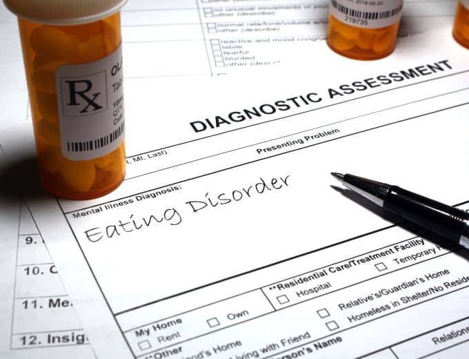 diagnosis of eating disorder on medical chart