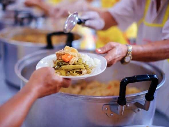 person serving food